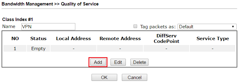 a screenshot of QoS setup on DrayOS 
